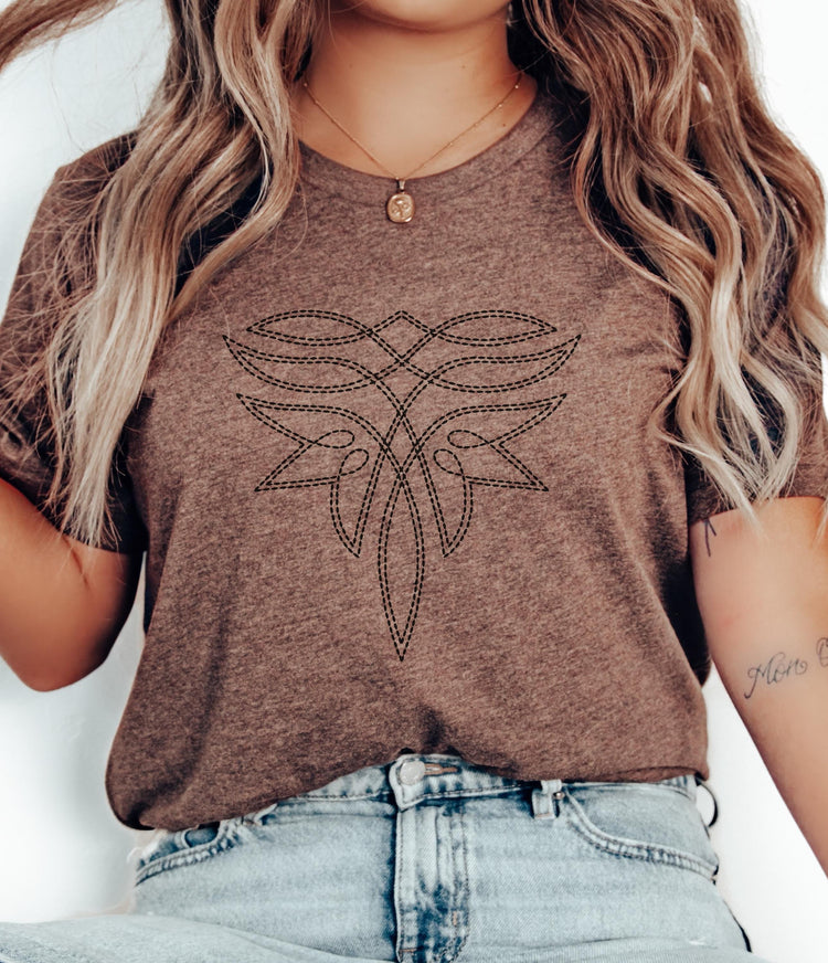 Boot Stitch T-Shirt Unisex Bella Canvas 3001 Cowgirl rodeo shirt boot stitch boho apparel Nashville girls trip country music girls trip gift