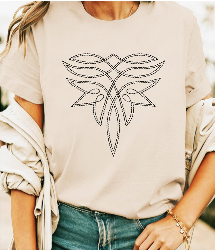 Boot Stitch T-Shirt Unisex Bella Canvas 3001 Cowgirl rodeo shirt boot stitch boho apparel Nashville girls trip country music girls trip gift