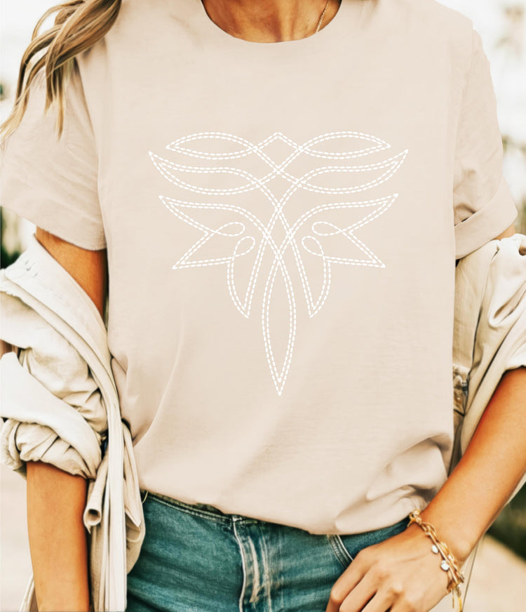 Boot Stitch T-Shirt Unisex Bella Canvas 3001 Cowgirl rodeo shirt boot stitch boho apparel Nashville girls trip country music girls trip gift