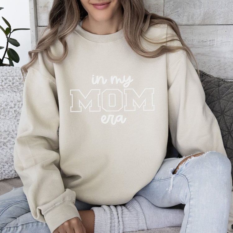 In my MOM era puff text sweatshirt Unisex fleece pullover sweatshirt Embossed Mom gift New mom sweatshirt