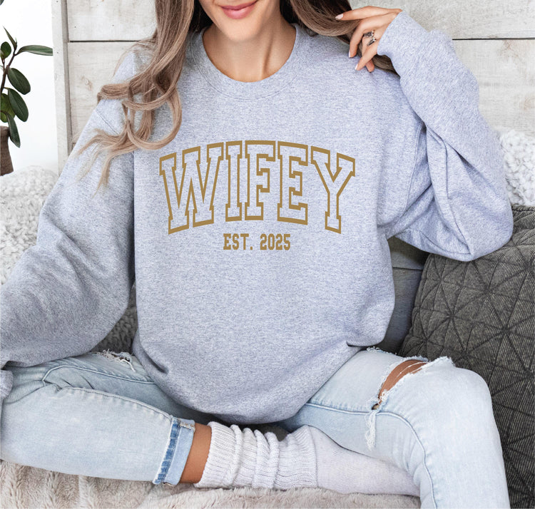 Wifey Sweatshirt | Newly Married Wifey Sweatshirt | Bridal Shower Gift | Gift for the Bride | Wifey Wedding Crewneck Sweatshirt