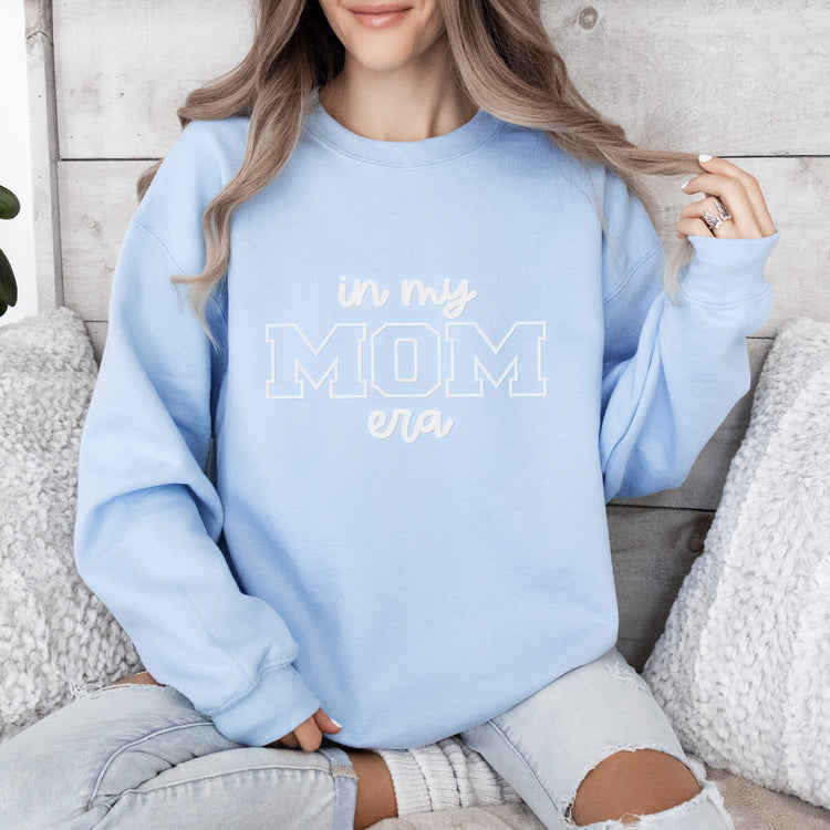 In my MOM era puff text sweatshirt Unisex fleece pullover sweatshirt Embossed Mom gift New mom sweatshirt