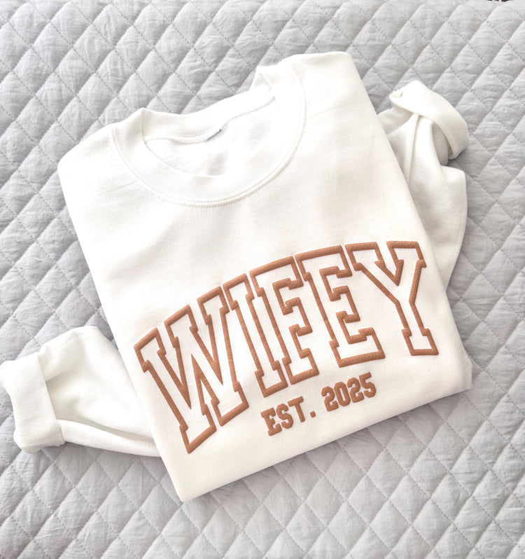 Wifey Sweatshirt | Newly Married Wifey Sweatshirt | Bridal Shower Gift | Gift for the Bride | Wifey Wedding Crewneck Sweatshirt