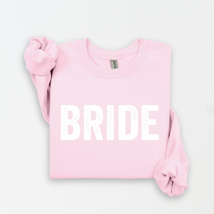 BRIDE Fleece Crewneck Sweatshirt | unisex Bride pullover sweater Wedding Bridal Shower Newly Engaged Bride Sweatshirt