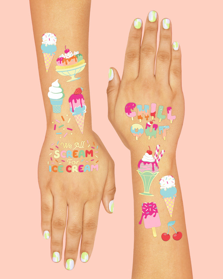 Chill Out Tats - 56 foil temporary tattoos