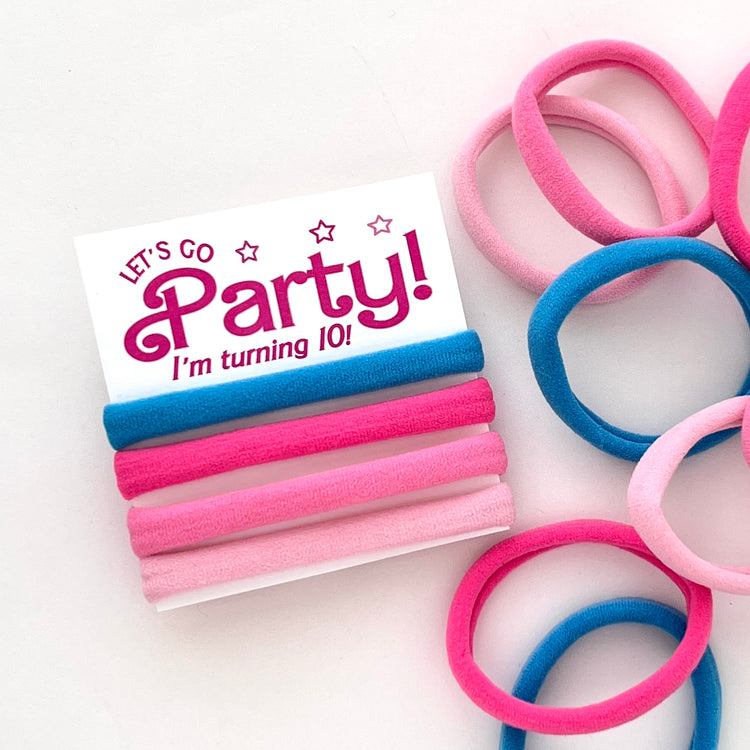 Pack of 3 Let's Go Party Girls Birthday favors Pink Doll Party Nylon Malibu Beach Beach party favor Girls Beach Party Favors
