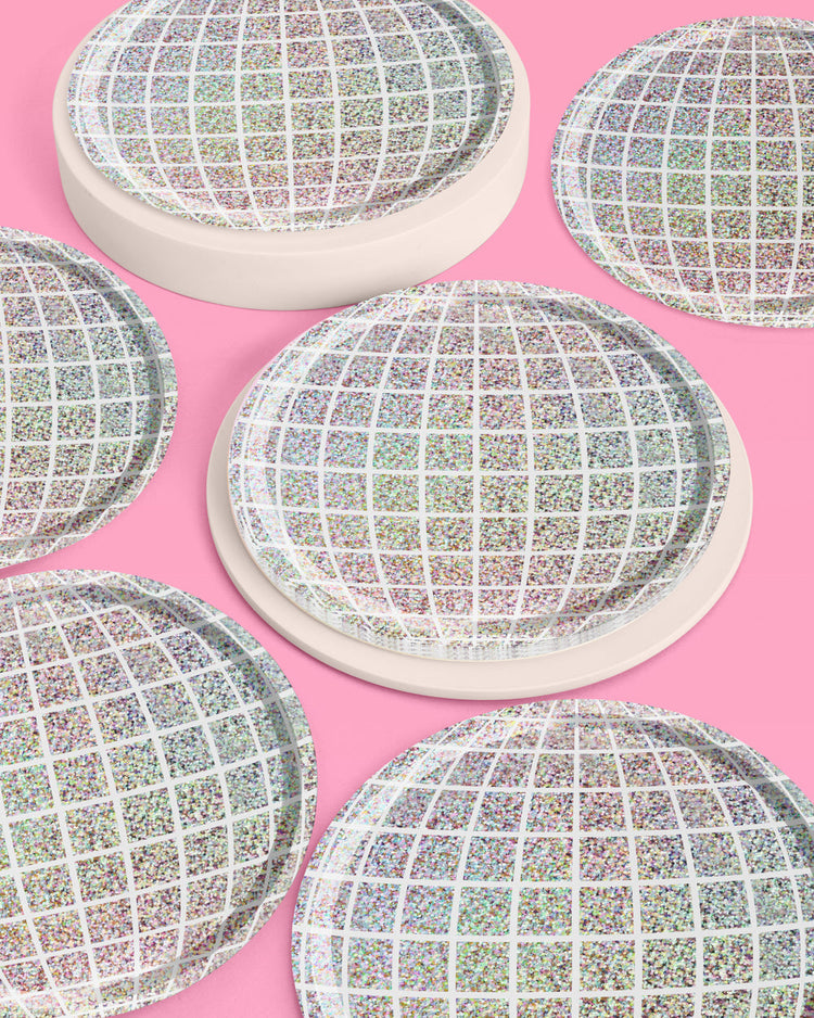 Shimmer Disco Plates - 25 foil paper plates