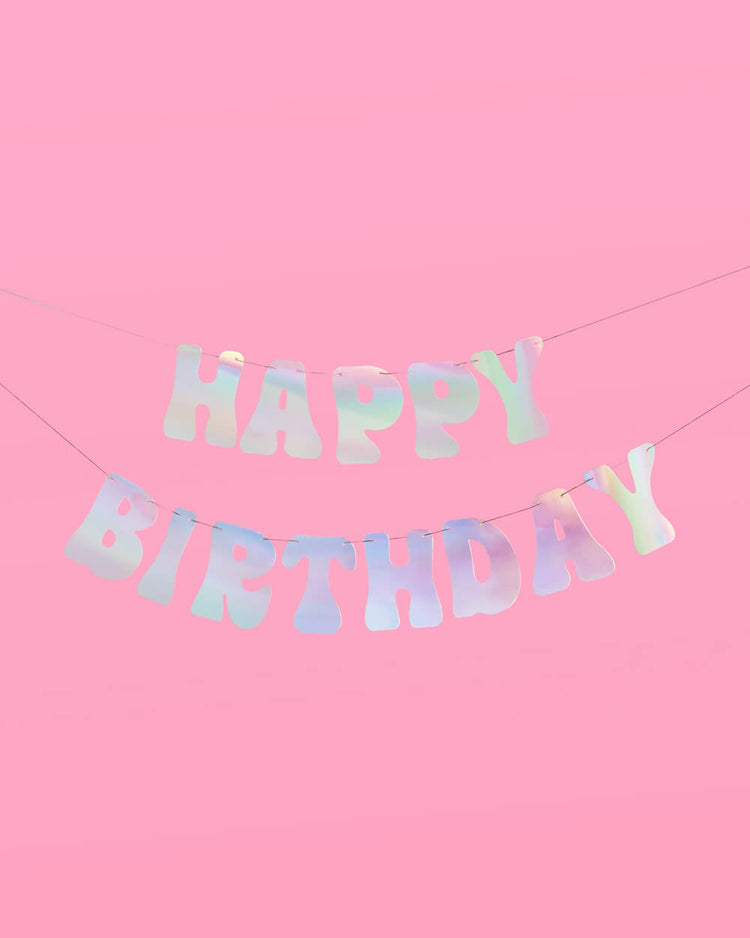 HBD Banner - iridescent foil banner