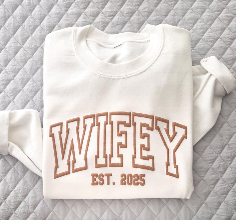 Wifey Sweatshirt | Newly Married Wifey Sweatshirt | Bridal Shower Gift | Gift for the Bride | Wifey Wedding Crewneck Sweatshirt
