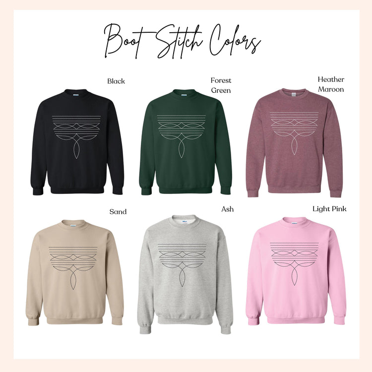 Boot Stitch Sweatshirt | Western Graphic Sweatshirt | boot stitch | Cowgirl Sweatshirt | Unisex Heavy Blend™ Crewneck Sweatshirt
