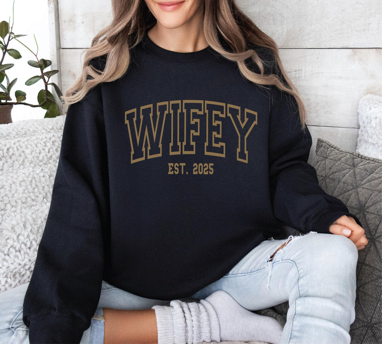 Wifey Sweatshirt | Newly Married Wifey Sweatshirt | Bridal Shower Gift | Gift for the Bride | Wifey Wedding Crewneck Sweatshirt