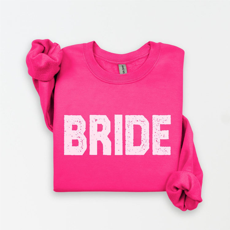 BRIDE Fleece Crewneck Sweatshirt | unisex Bride pullover sweater Wedding Bridal Shower Newly Engaged Bride Sweatshirt
