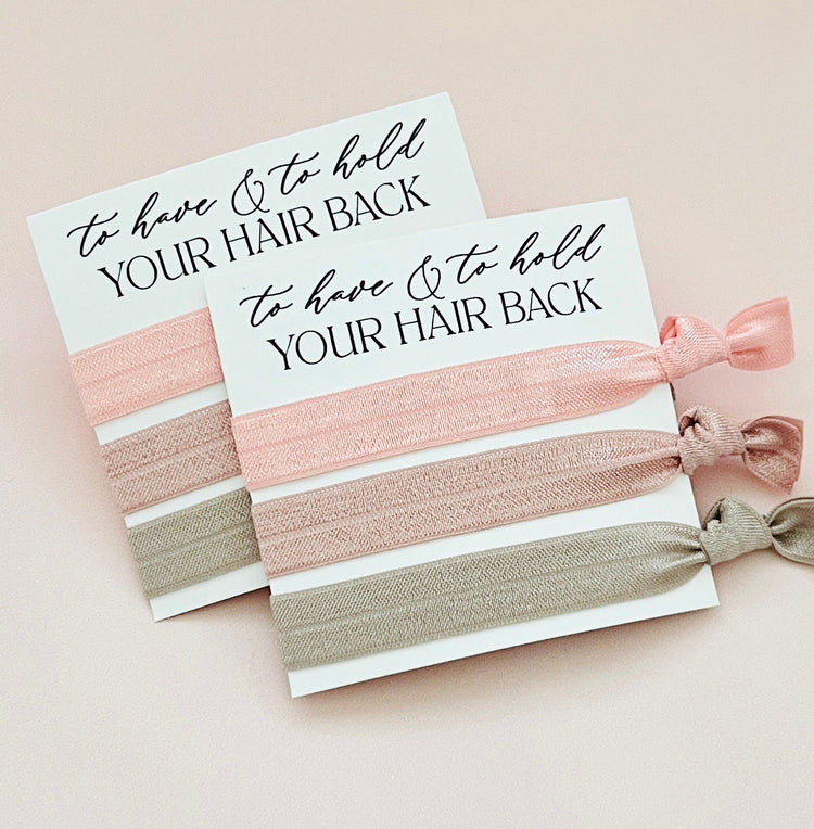 To have & to hold your hair back Bridesmaid Proposal | Thank you hair tie gift Bridesmaid Hair Ties pink neutral hair ties bridal party gift