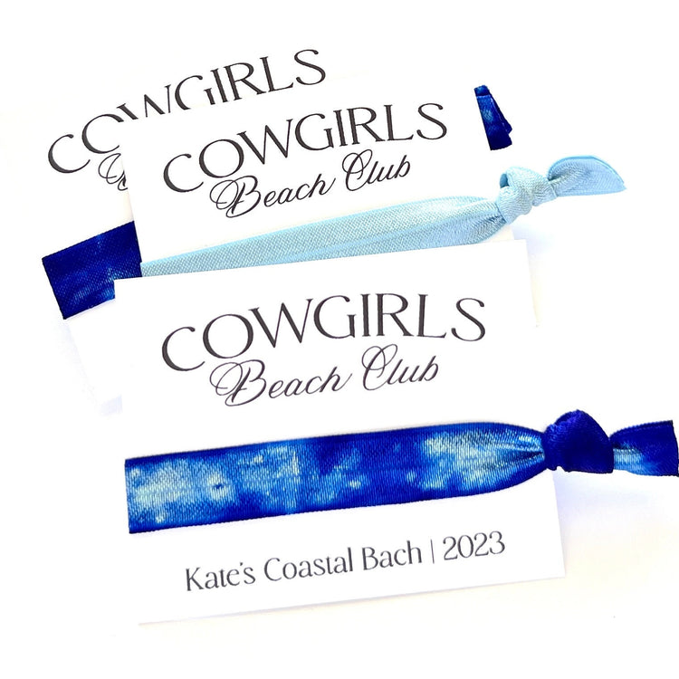 Cowgirls Beach Club | Custom Bachelorette Favors | Girls Club Party Favors | Coastal Cowgirl Hair Tie Favors