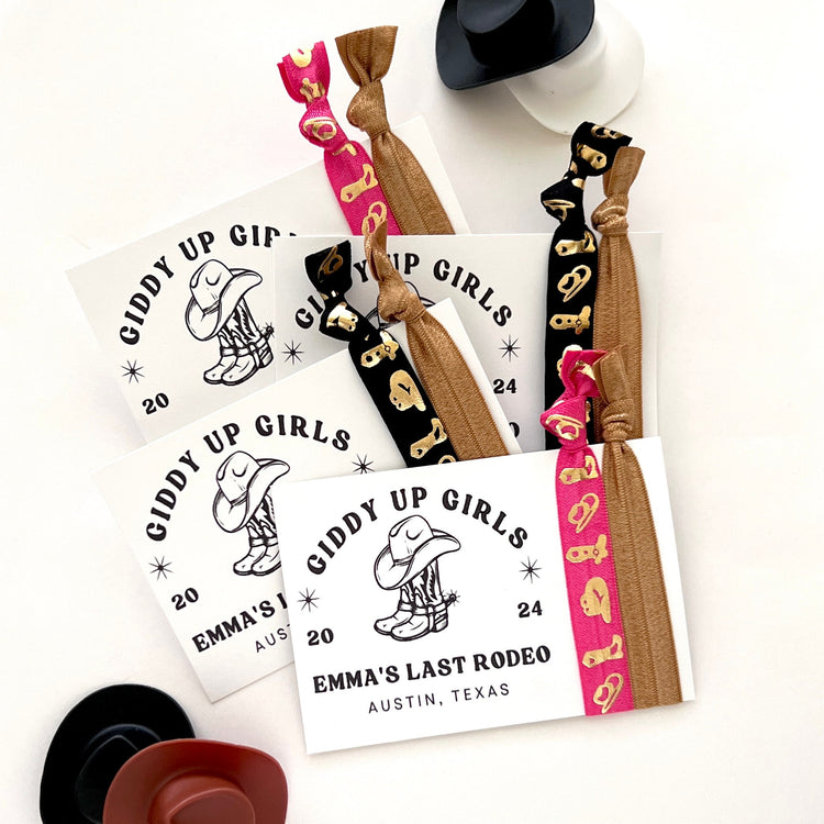 Bachelorette Favors Last Rodeo favors last rodeo bachelorette favors hair tie favors last rodeo party favor giddy up girls party favor