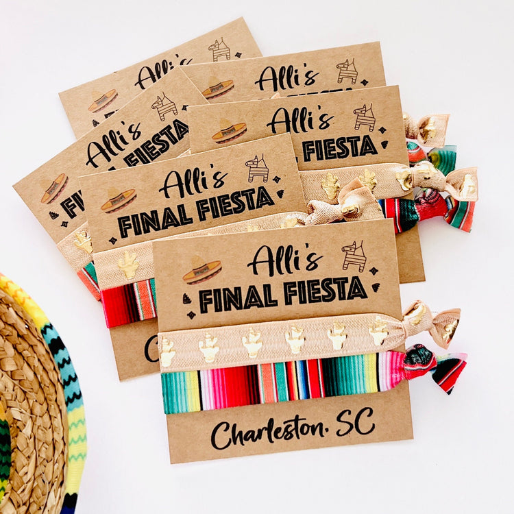 FINAL FIESTA Pack of 5 Custom Bachelorette Favors Final Fiesta Bachelorette Party Fiesta Serape Cactus Bach Party Favors