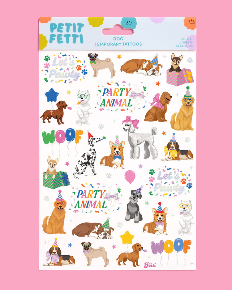 Dog Lover Tats - 52 foil temporary tattoos