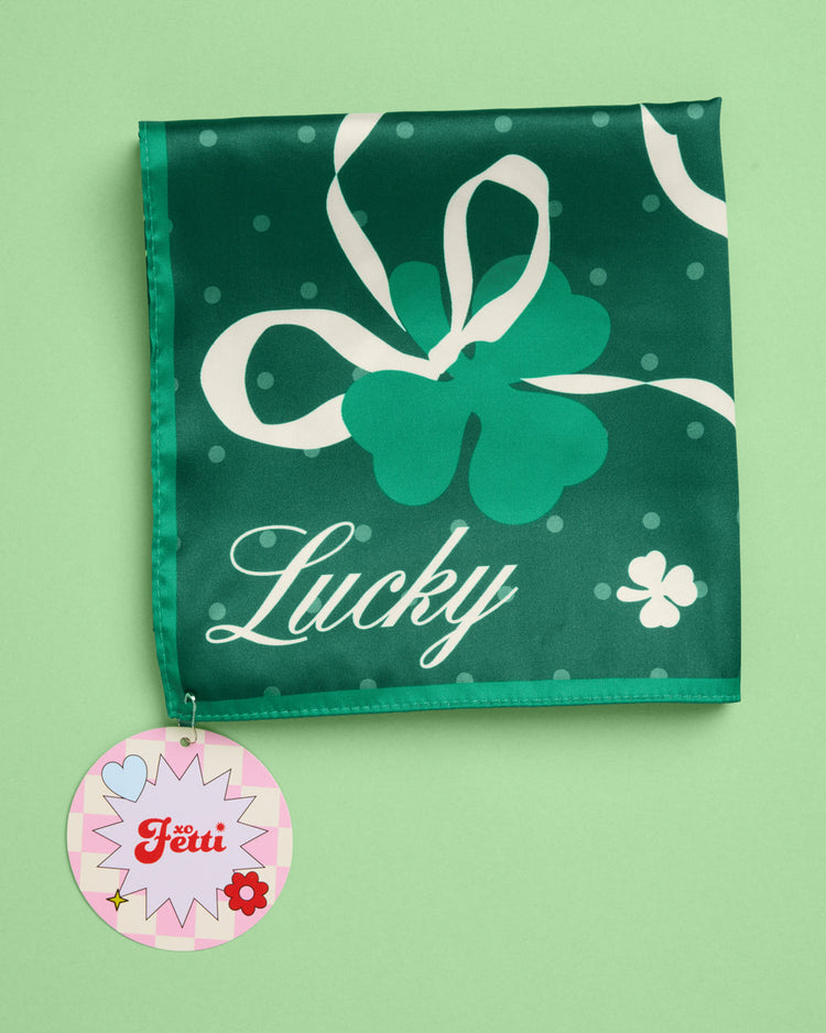 Lucky Headscarf - green silk headscarf