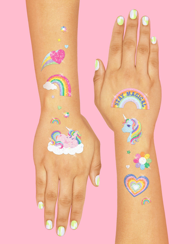 Glitter Unicorn Tattoos - 180 temporary tattoos