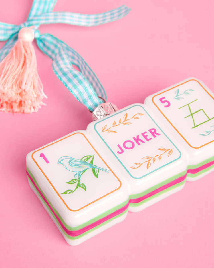 Mahjong Tile Ornament - glass ornament