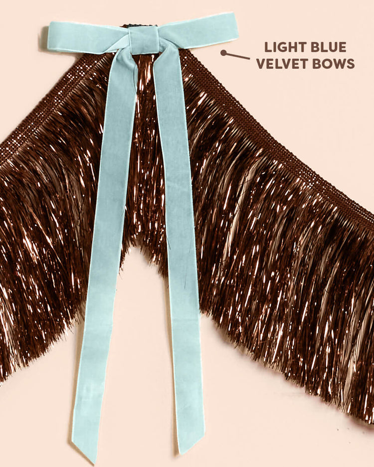 Espresso Bow Banner - fringe + velvet bows