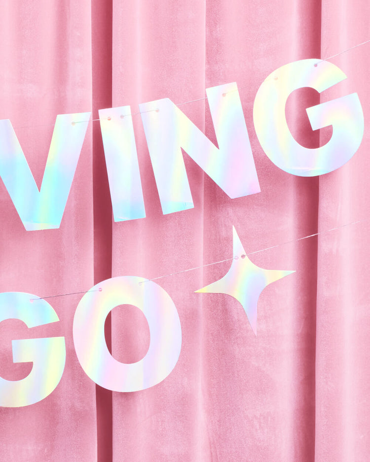 It's Giving Virgo Banner - iridescent foil banner