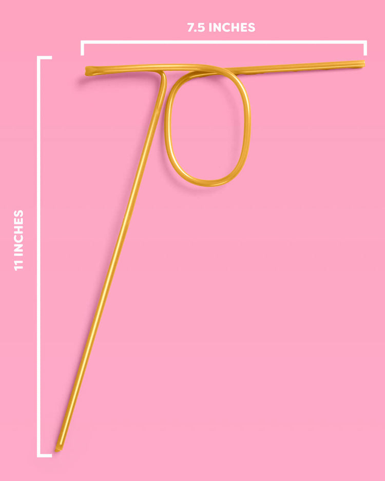 70 Shaped Straw - gold reusable straw