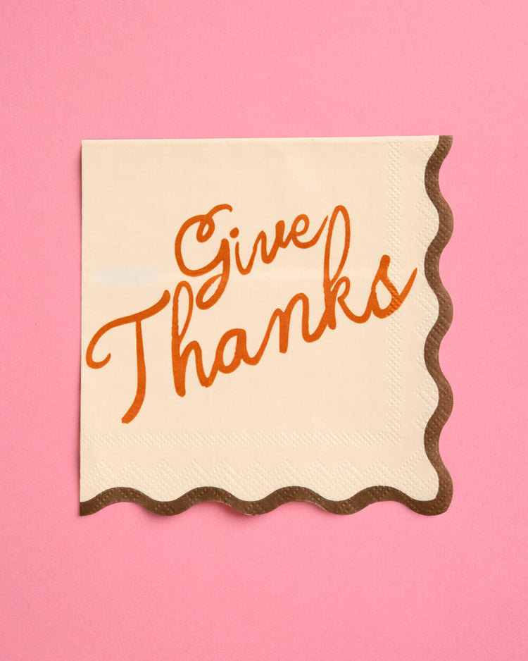 Give Thanks Napkins - fall cocktail napkins
