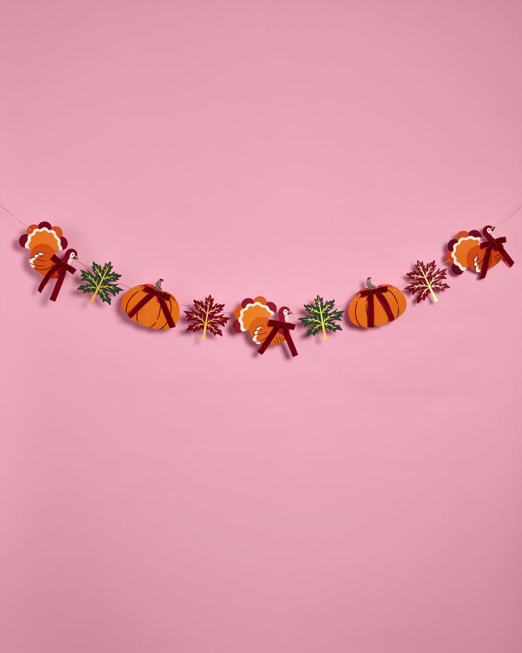 Give Thanks Harvest Banner - fall pumpkin garland