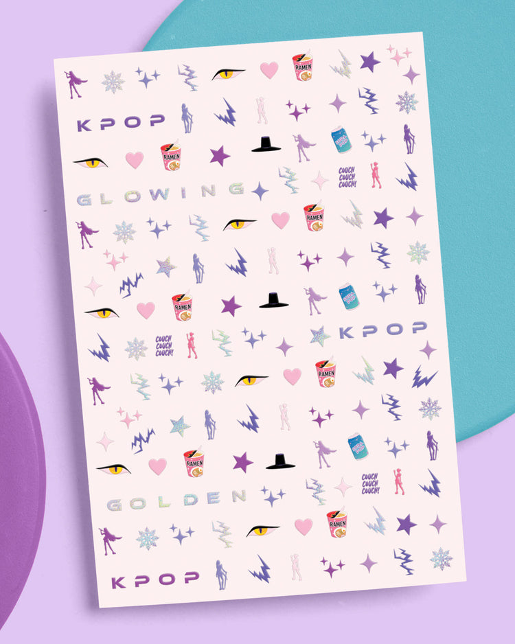 Kpop Nail Stickers - 4 sheet set