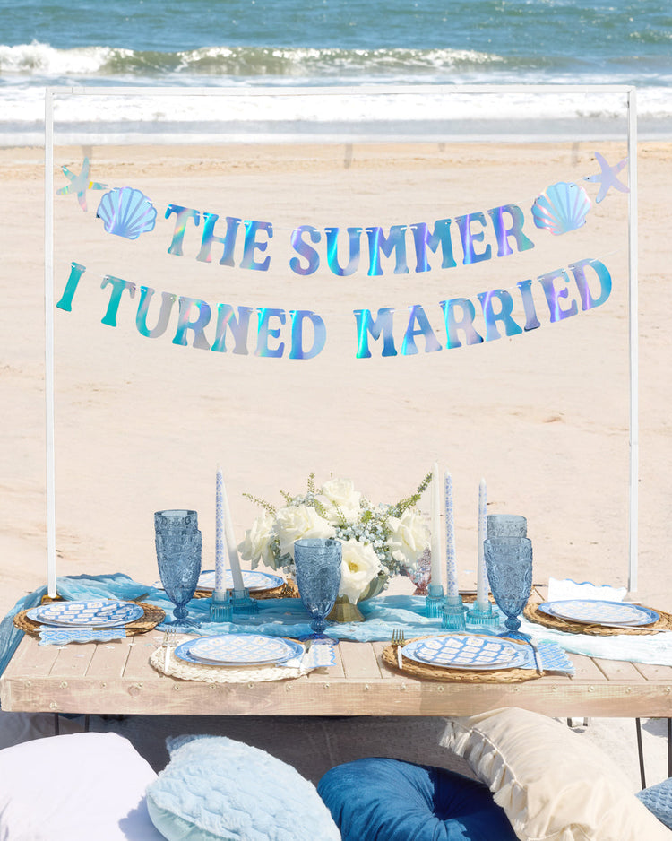 Summer I Turned Married Banner - iridescent banner