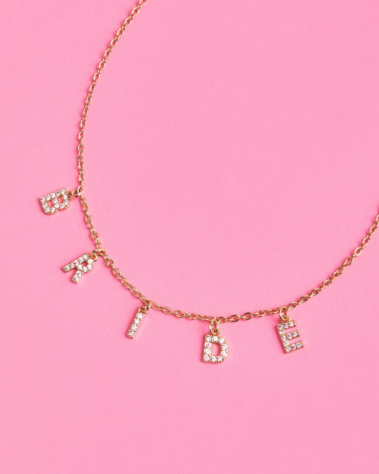 Bling Ring Necklace - bride pave necklace