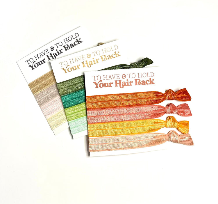 Retro To have & to hold your hair back Bridal Party Hair Tie Favors