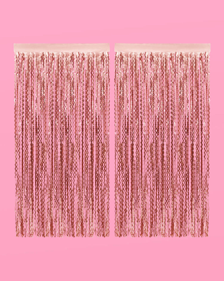 Keep It Wavy Curtain - rose gold foil curtain