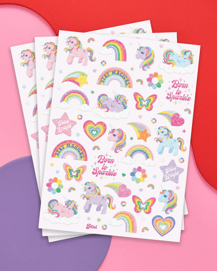 Glitter Unicorn Tattoos - 180 temporary tattoos