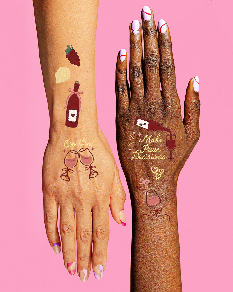 Wine Party Tattoos - 98 temporary tattoos