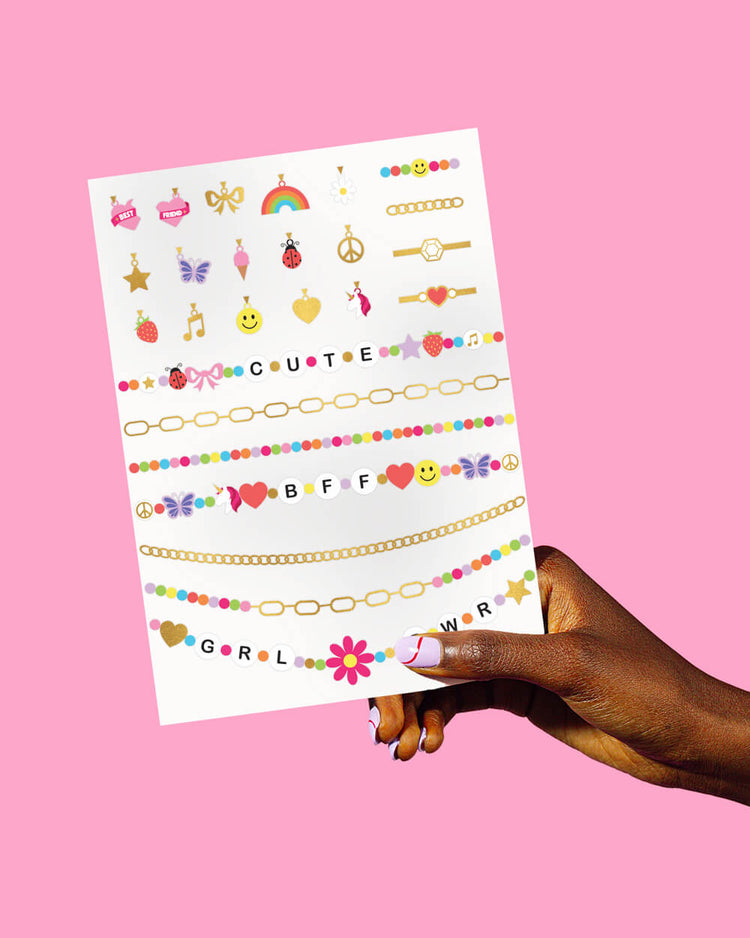 Wrist Candy Temporary Tattoos - gold foil + beaded
