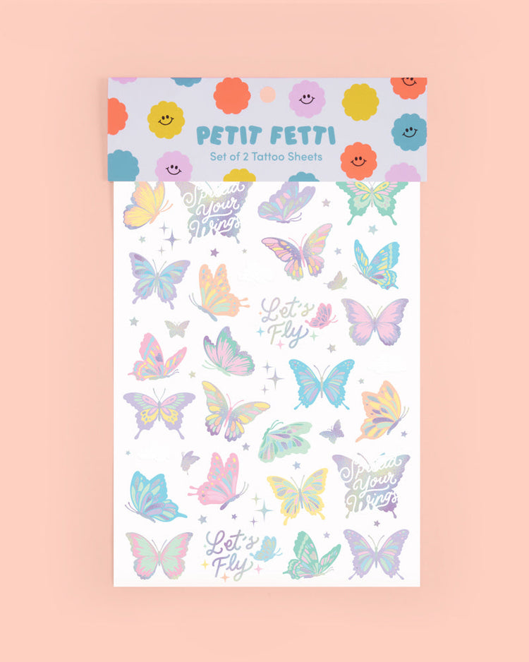 Let's Fly Tats - 70 foil temporary tattoos