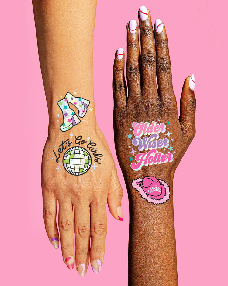 Shimmer Bday Girl Pack - banner, tats + tiara