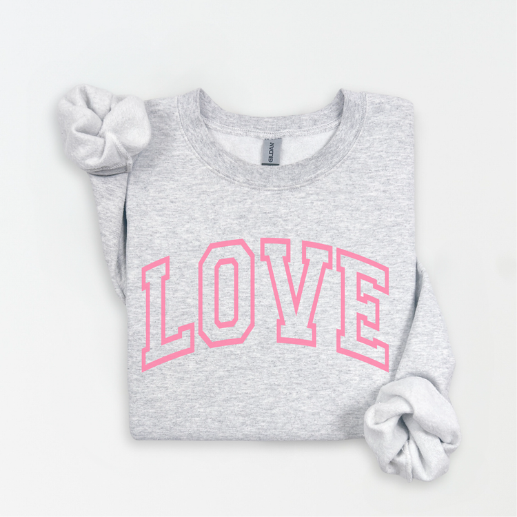 LOVE Trendy Valentine's Day Unisex Fleece Pullover Sweatshirt | Galentine's Sweater