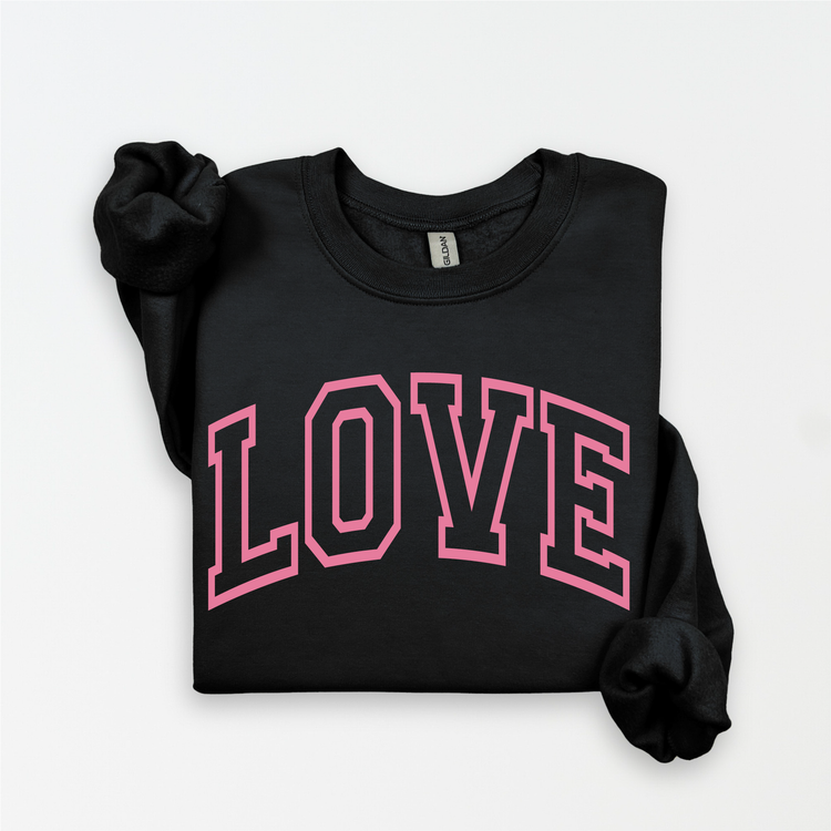 LOVE Trendy Valentine's Day Unisex Fleece Pullover Sweatshirt | Galentine's Sweater
