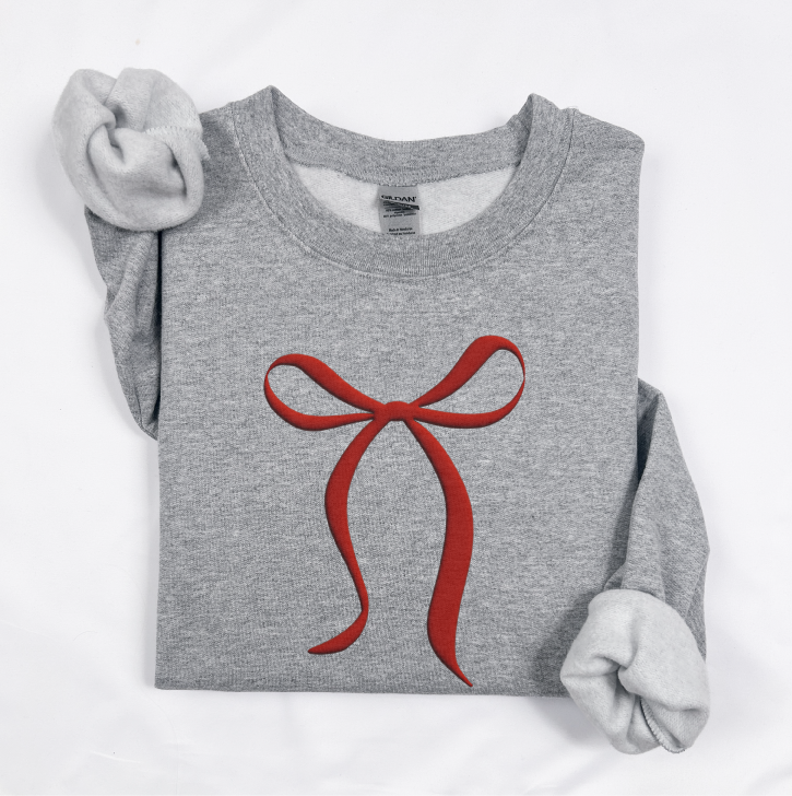 Trendy Bow Puff Sweatshirt | Cute Bow Unisex Crewneck