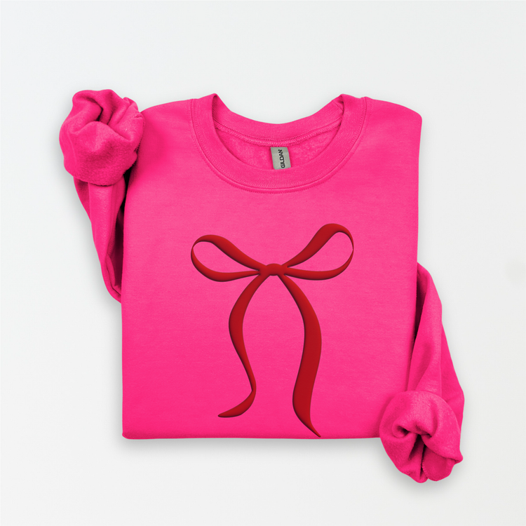 Trendy Bow Puff Sweatshirt | Cute Bow Unisex Crewneck