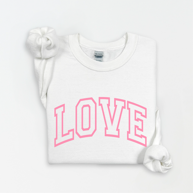 LOVE Trendy Valentine's Day Unisex Fleece Pullover Sweatshirt | Galentine's Sweater