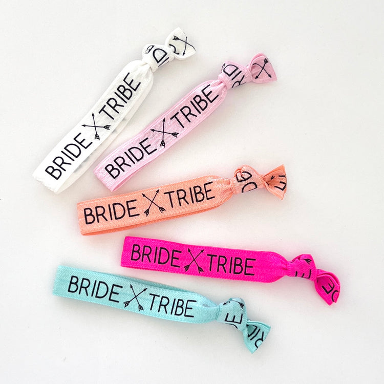 PACK OF 10 Bride Tribe Hair Ties Bachelorette Party Favors Bachelorette Welcome Bag Filler Hair Ties Survival Kit Favor Ready to Ship Favors