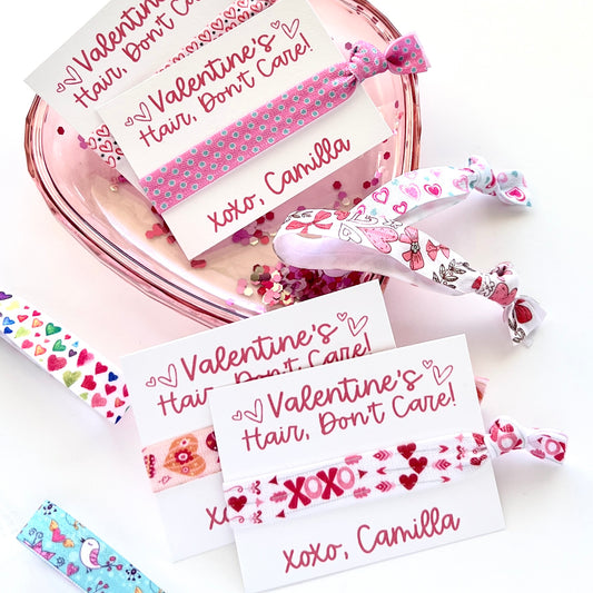 Valentine's Day Gifts | Kids Friends Coworker Class Gifts | Valentine's Day Cards + Hair Ties