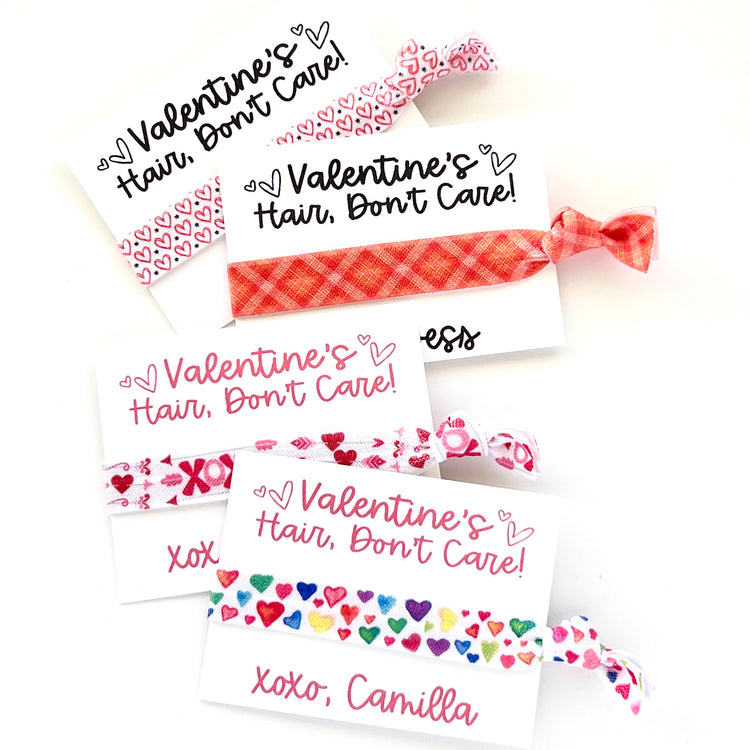 Valentine's Day Gifts | Kids Friends Coworker Class Gifts | Valentine's Day Cards + Hair Ties