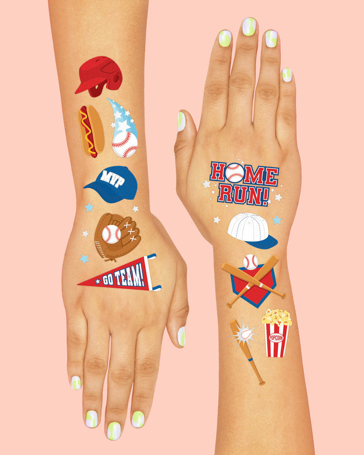 Home Run Tats - 56 temporary tattoos