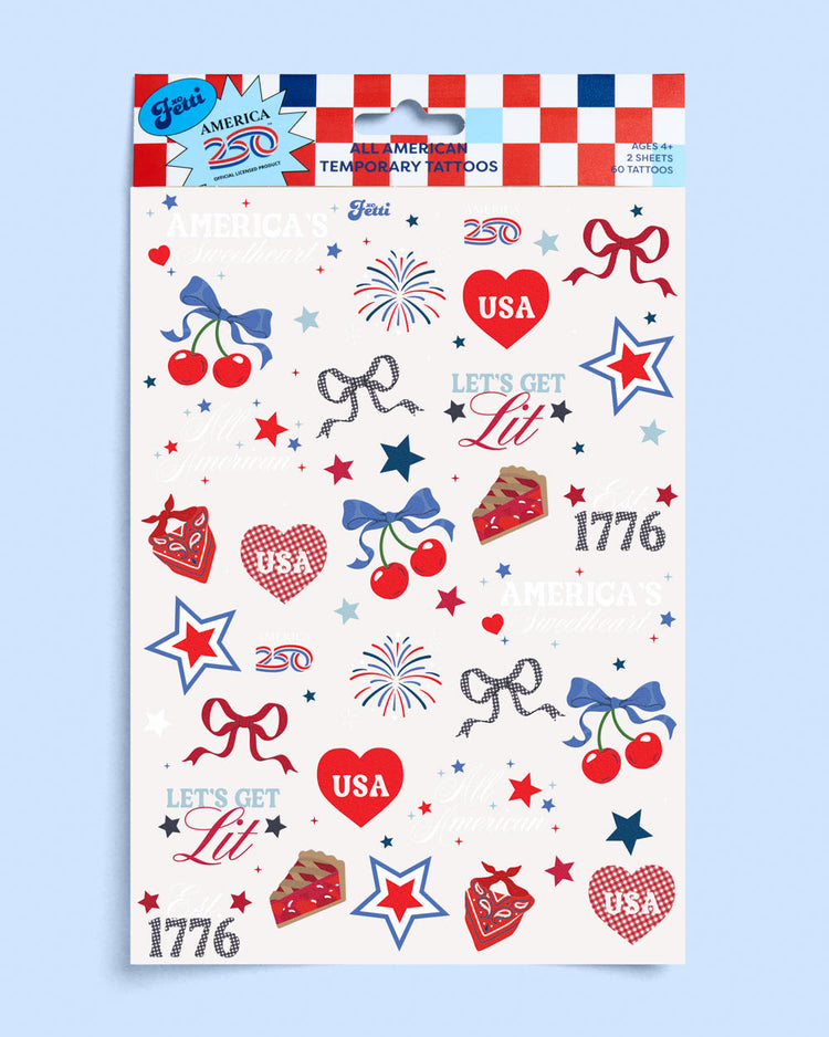 America 250 Tattoos - 60 temporary tattoos