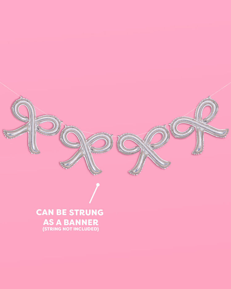 Shimmer Bow Balloons - 4 iridescent balloons